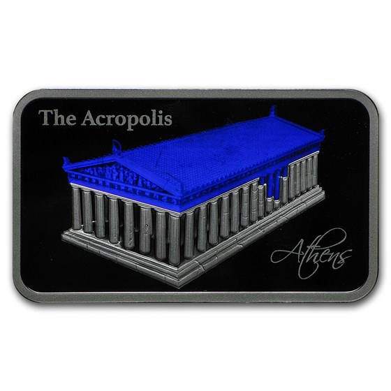 2016 Solomon Islands 1 oz Silver $2 Hologram Acropolis in Athens 2016 Solomon Islands 1 oz Silver $2 Hologram Acropolis in Athens